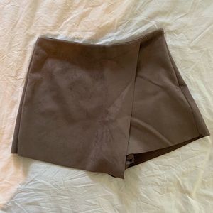 HYFVE Faux Suede Mini Skirt